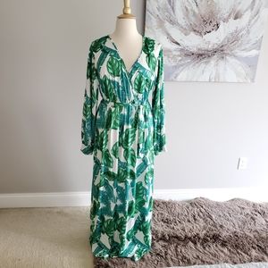 Leaf print maxi dress 2XL 3XL